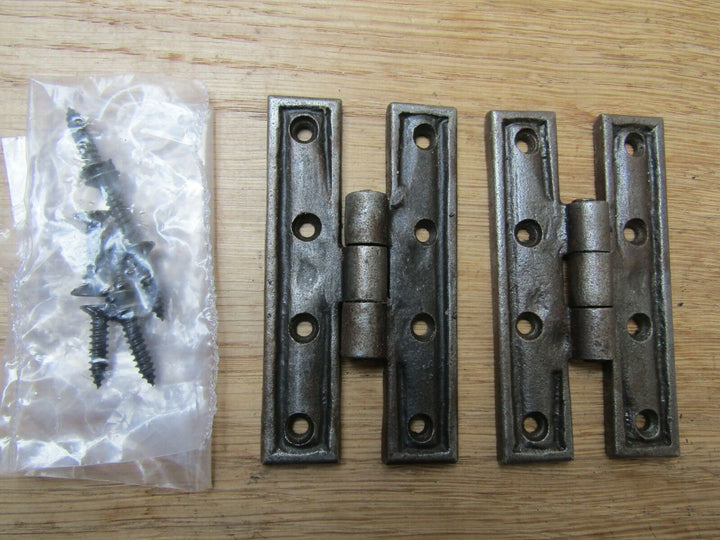 Pair of Cast Iron Cabinet H Hinge 90mm.