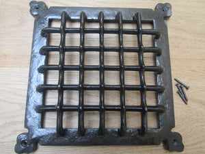 12inch Gothic Medieval Grille Cover Antique Iron.