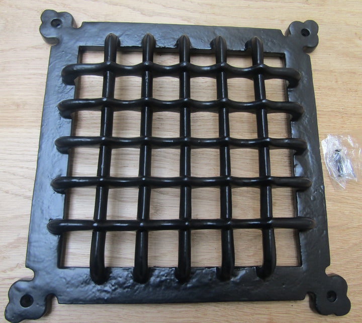 12inch Gothic Medieval Grille Cover Black Antique.