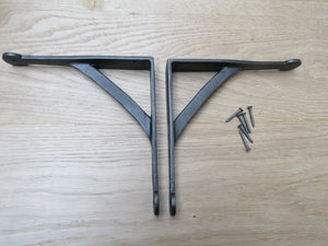 Pair Of Cast Iron Penny End Shelf Brackets 8inch.