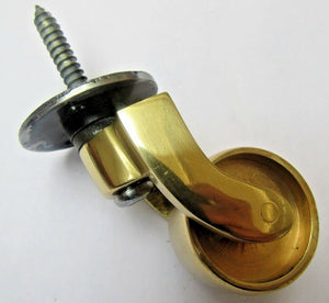 Furniture Swivel Wheel Polished Brass Screw in Castor.