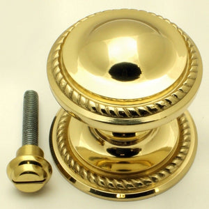 Georgian Centre Door Knob Polished Brass.