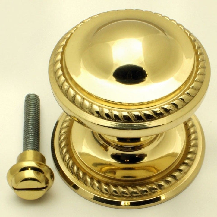 Georgian Centre Door Knob Polished Brass.