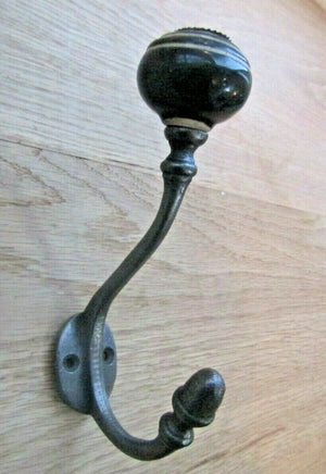 Black White Circle Ceramic Coat Hook.