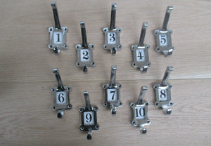 Ceramic Insert 1-10 Numbered Coat Hooks Chrome.
