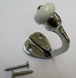 Gloucester Single Ceramic Robe Hook Polished Chrome.