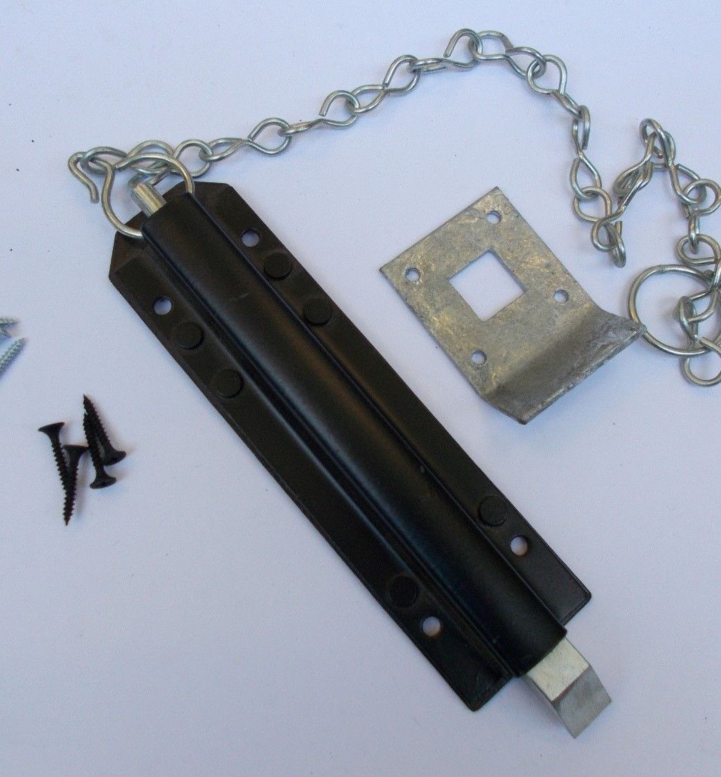 8inch Garage Gate Chain Bolt Black.