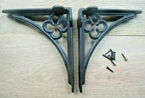Pair Of Chartres Shelf Brackets Antique Iron.