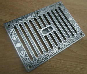 9inch x 6inch Large Chrome Ornate Vintage Sliding Vent.