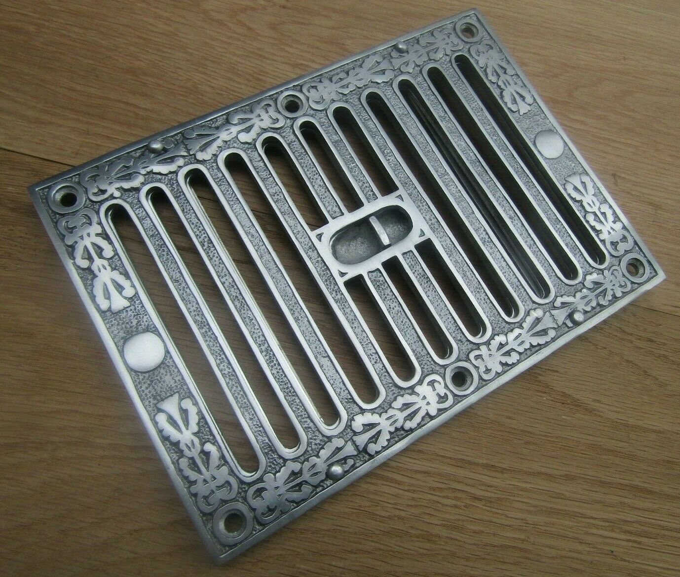 9inch x 6inch Large Chrome Ornate Vintage Sliding Vent.