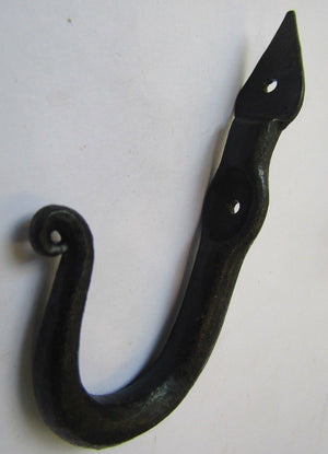 Hand Forged Chunky Pointed Scroll End black wax.