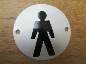 Circle Satin Aluminium Male Door Sign.