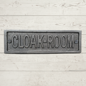 Cast Iron antique style Cloak-Room Door Wall Plaque.