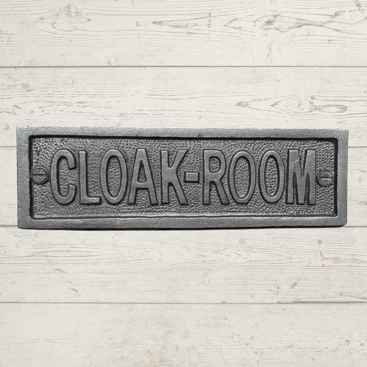 Cast Iron antique style Cloak-Room Door Wall Plaque.