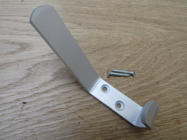 Cloakroom Coat Hook Satin Aluminium.