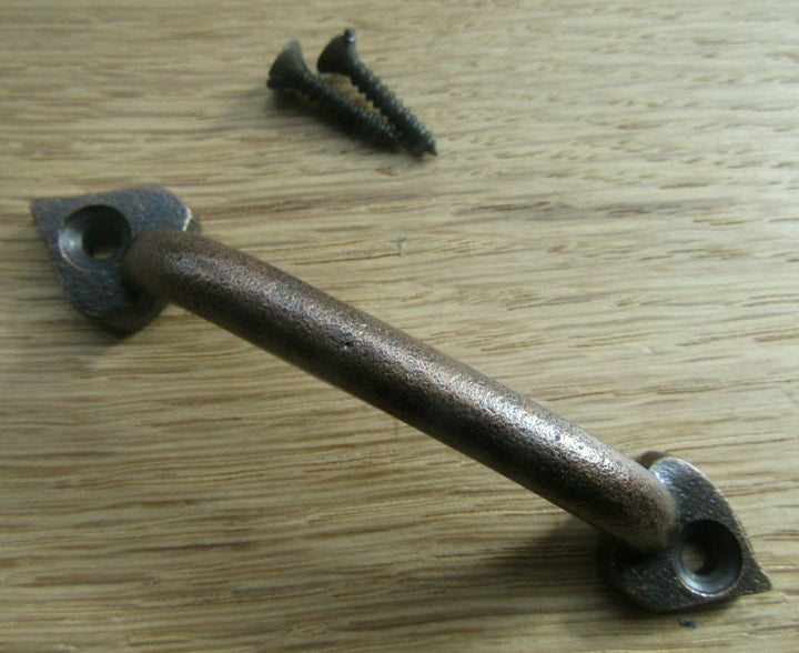 95mm Cast Iron Antique Copper Leaf Handle.