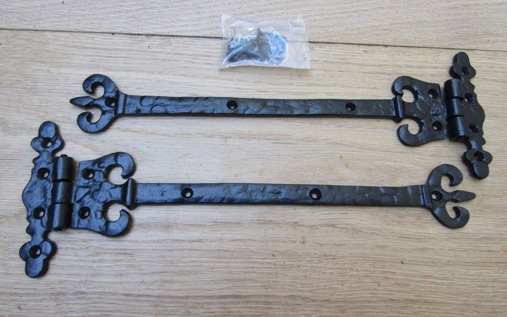 Pair of 12inch Coronet Hinges Black Antique.