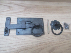 Hand-forged cottage door latch Antique Iron Left Handed.