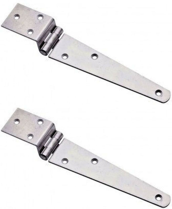 Pair of 6inch Cranked Steal strap Hinges Antique iron.