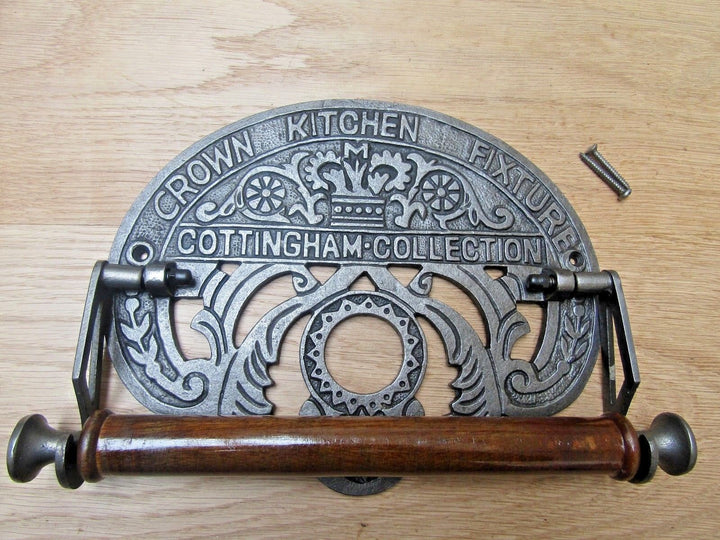 Cast Iron Crown Kitchen Roll Holder.