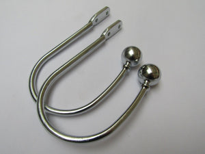 Pair of ball end Curtain hold backs Polished Chrome.