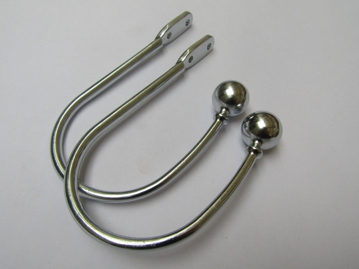Pair of ball end Curtain hold backs Polished Chrome.