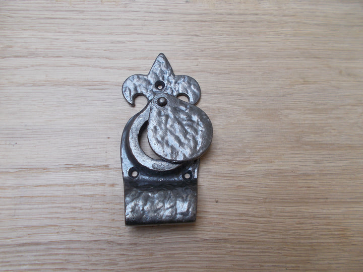 Fleur De Lys Door Cylinder Pull Antique Iron.