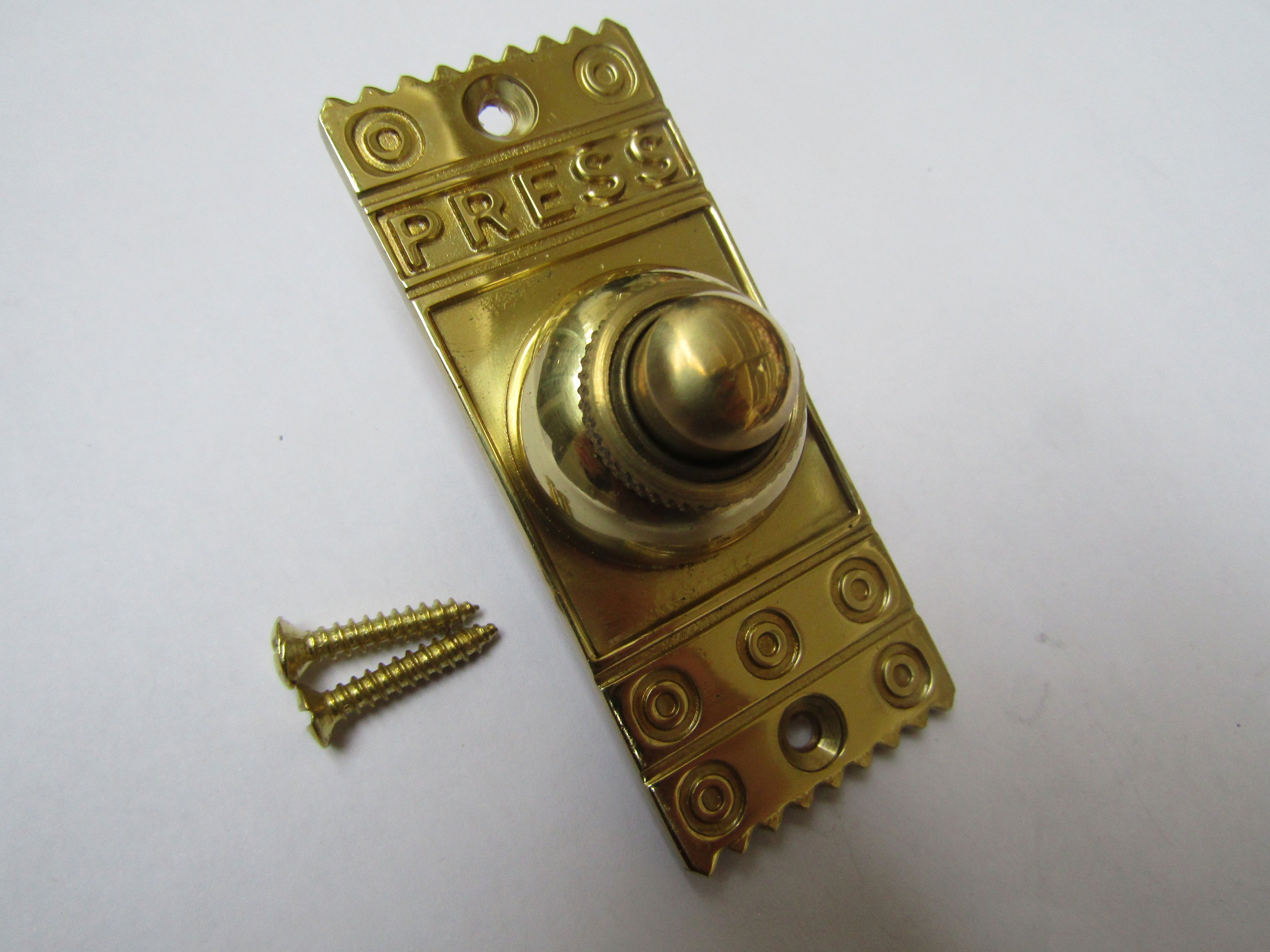 Decorative Bell Push Polished Brass.