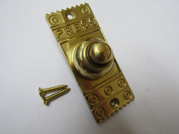Decorative Bell Push Polished Brass.