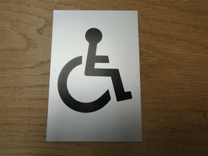 6inch Satin Aluminium Disabled Door Sign.