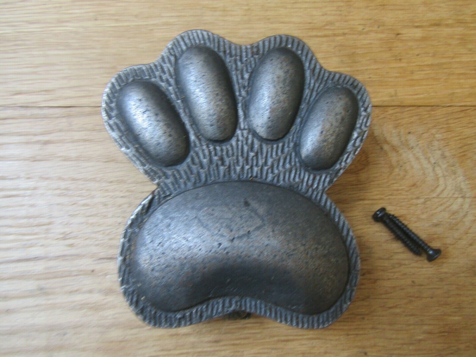 Cast Iron Dog Paw Print Door Knocker Antique Iron.