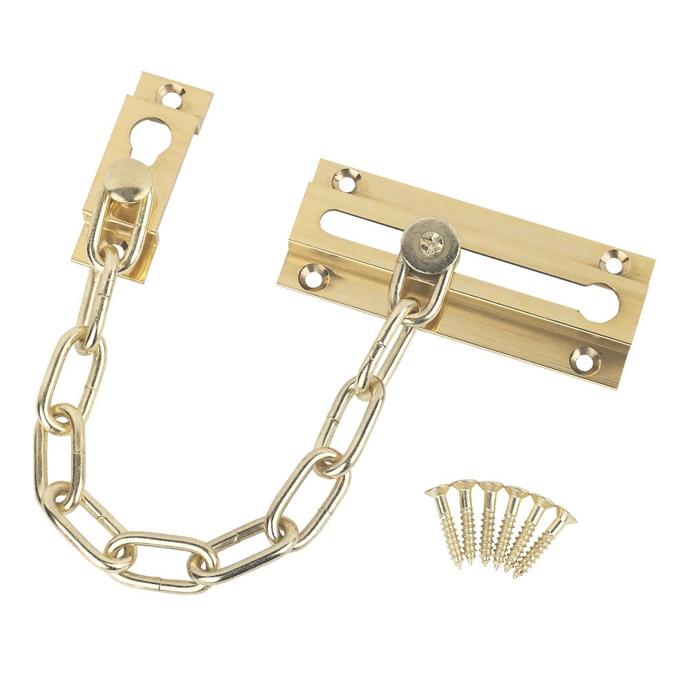 4inch Door Chain Polished Brass.