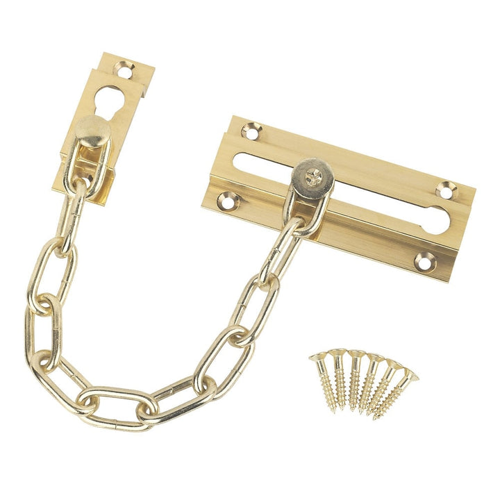 4inch Door Chain Polished Brass.