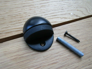 Door Stop Half Round Floor Mounted Matt Black.
