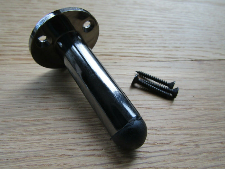 2.5inch Pipe Door Stop Polished Black Nickel.