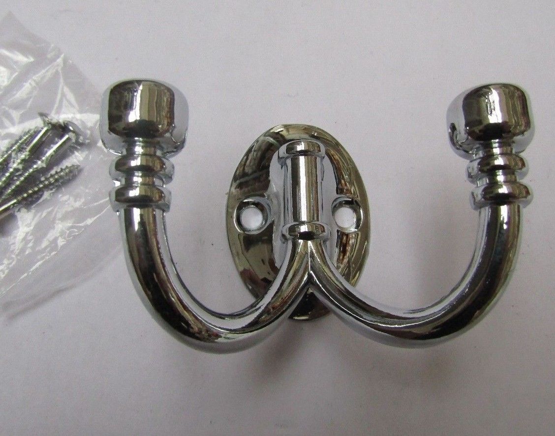 Double Ball end Robe hook Polished Chrome.
