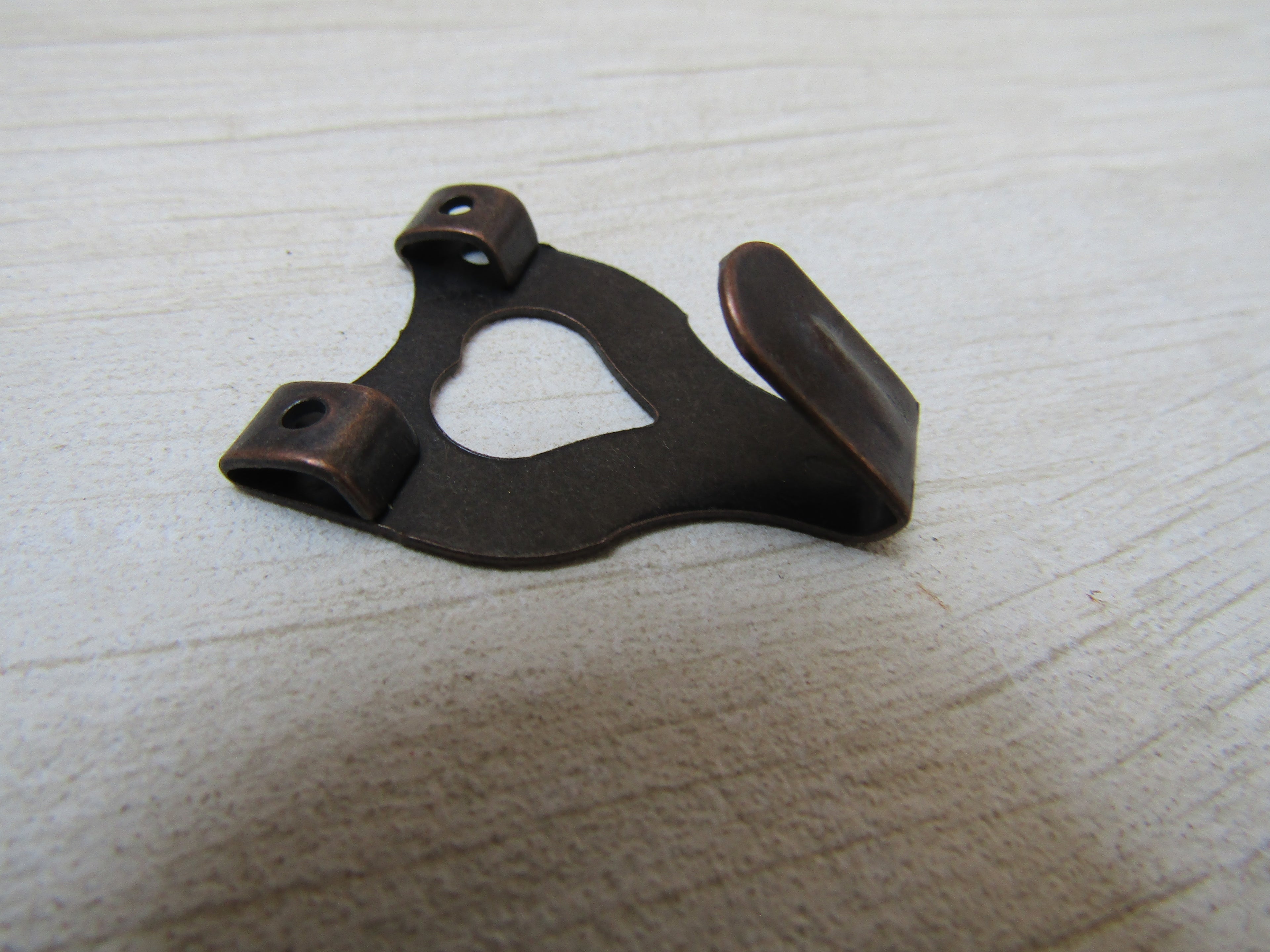 Pack of 10 Double Picture Hooks antique copper.