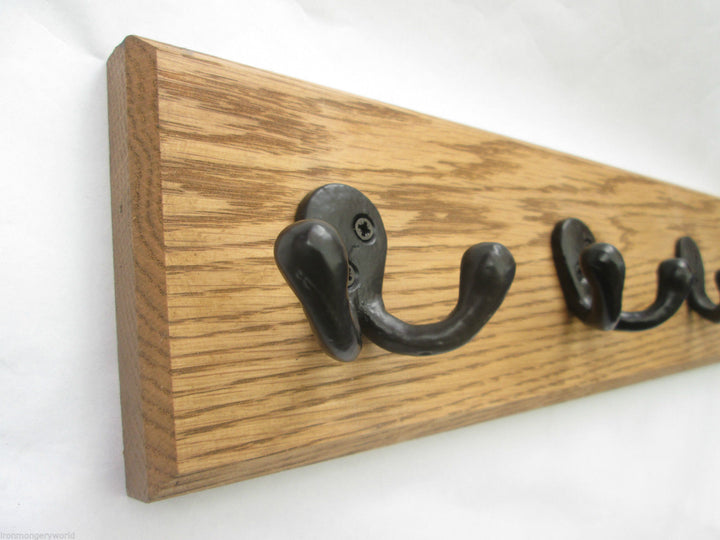 Black Antique Double Robe 10 Hook Coat Rail 108cm.
