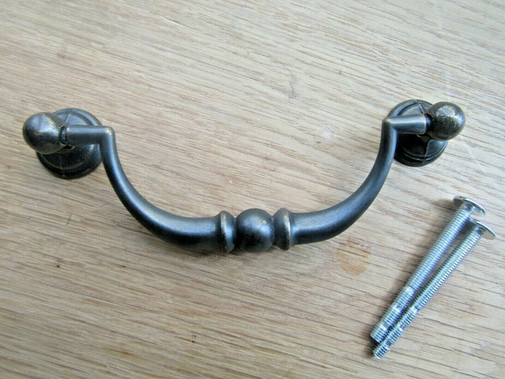 96mm Drop Bar Pull Handle Antique Brass.