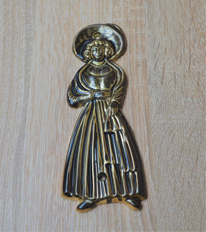 Steel Women Door Sign Antique Brass.