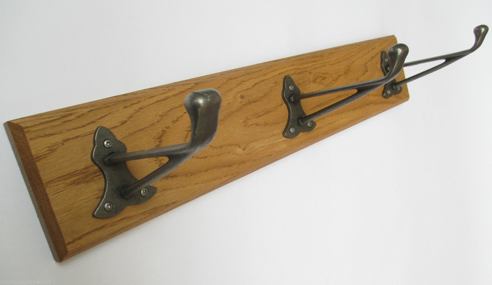 Antique Iron Dutch 4 Hook Coat Rail 68cm.