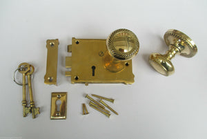 East Lake Plain Lock & Georgian Rim Brass Set.