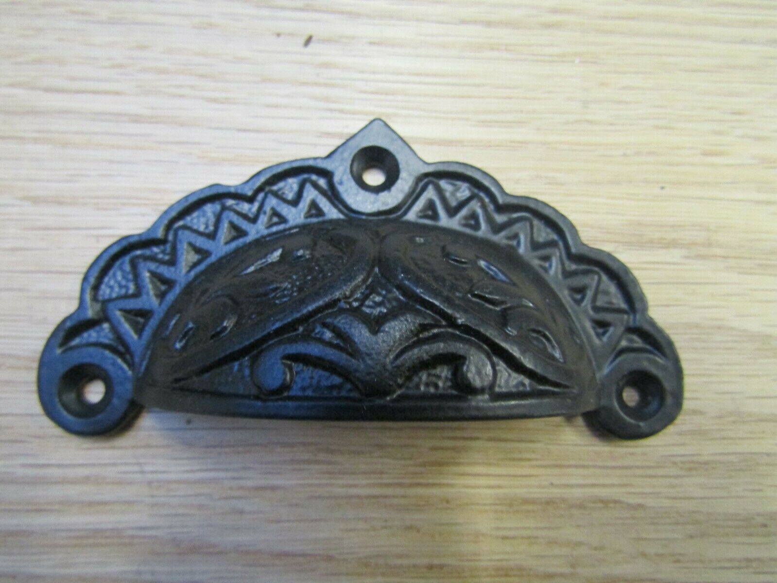 Edwardian Black Antique Cup Pull Handle.