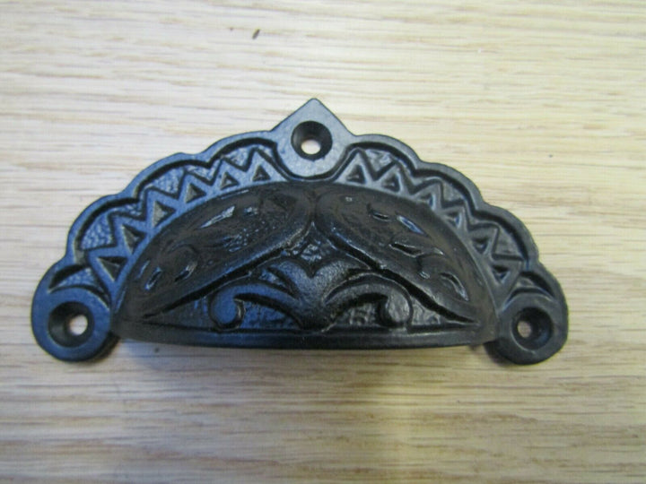 Edwardian Black Antique Cup Pull Handle.