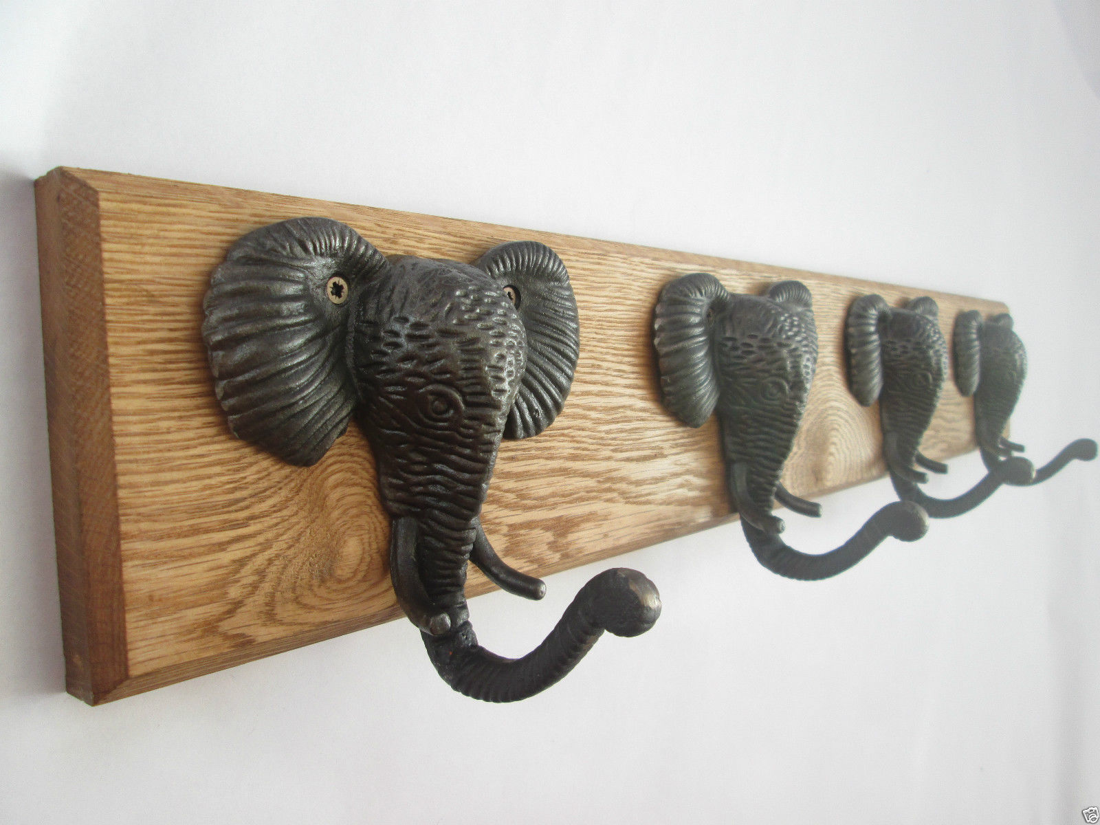 Elephant Head 2 Hook Coat Rail 48cm.