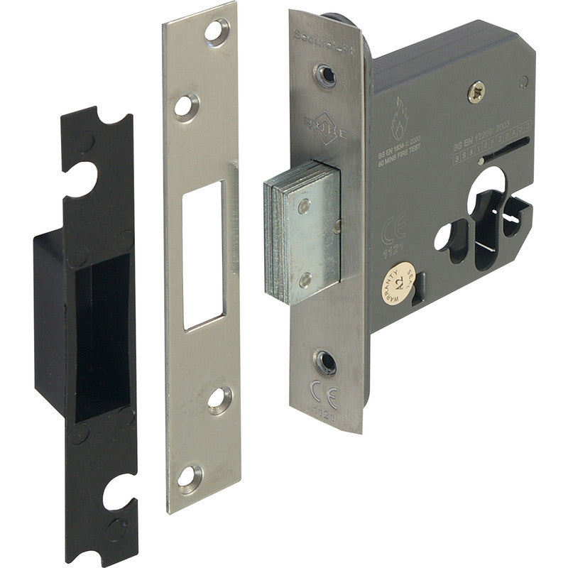 Euro Profile Deadlock 76mm Polished Chrome.