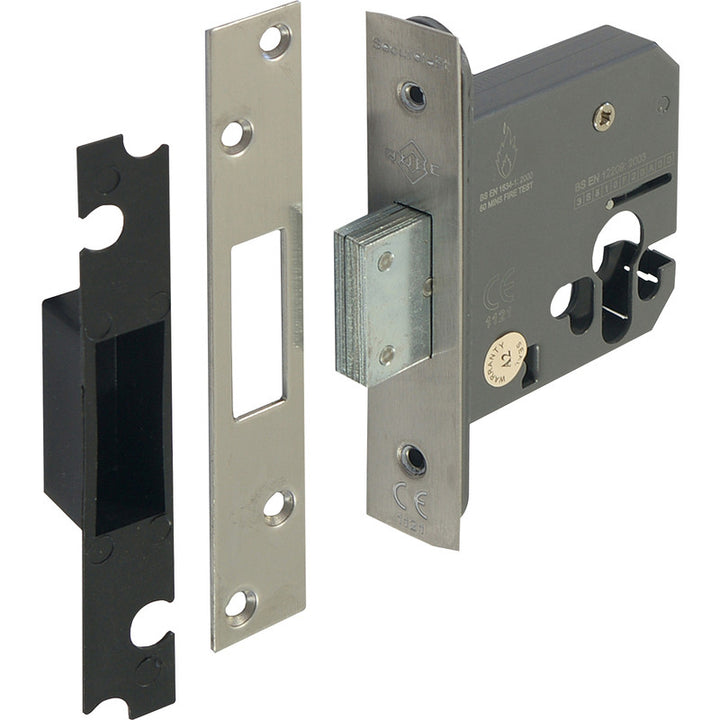 Euro Profile Deadlock 76mm Polished Chrome.