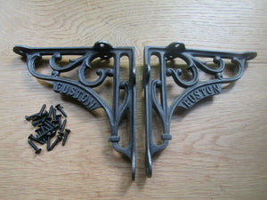 Pair Of 6x6inch Euston Scroll Brackets Antique Iron.