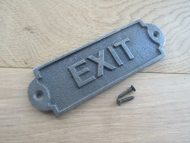 Exit Plaque Sign Antique Iron.