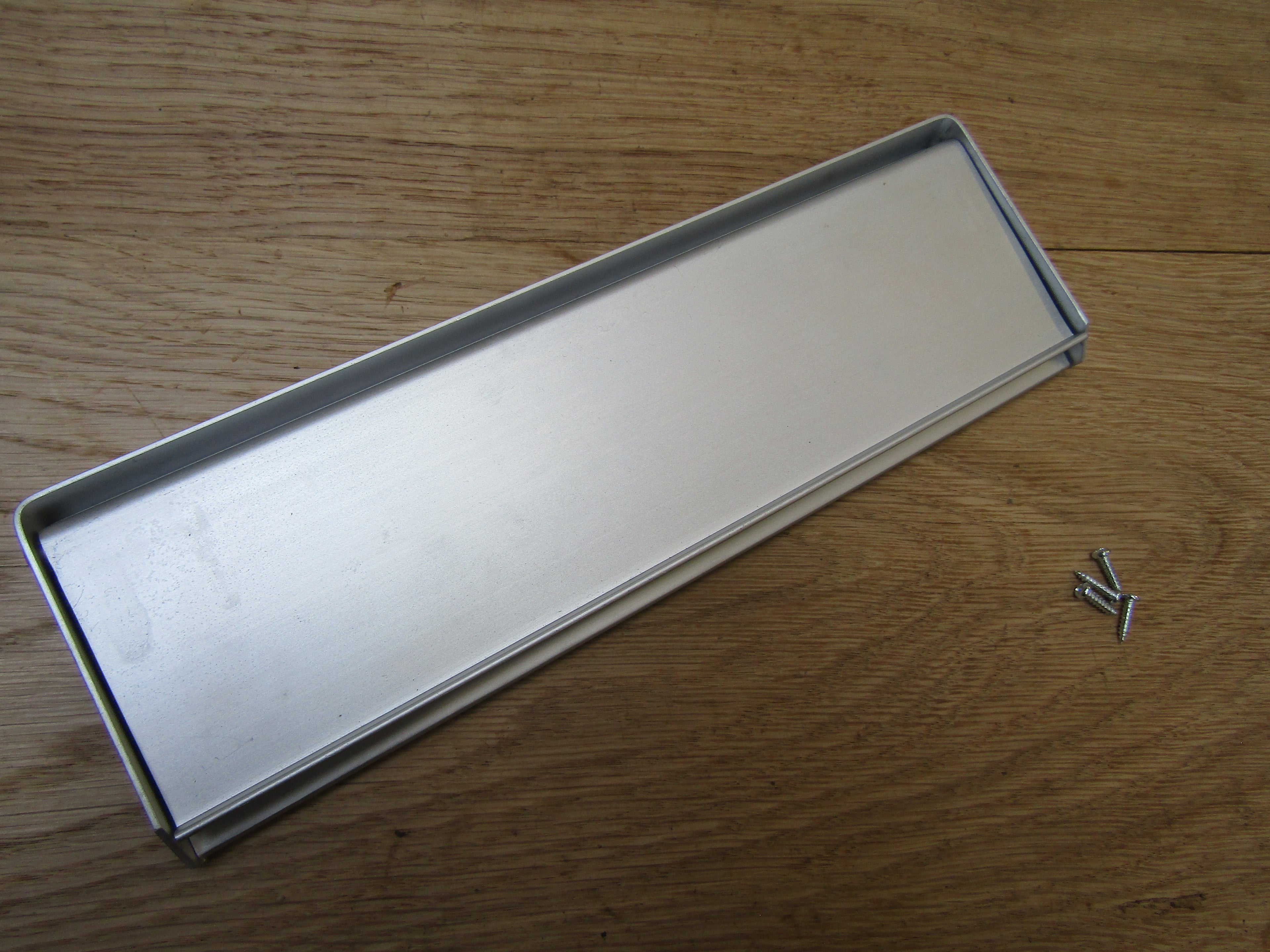 12inch Face Fix Letter Plate Satin Aluminium.